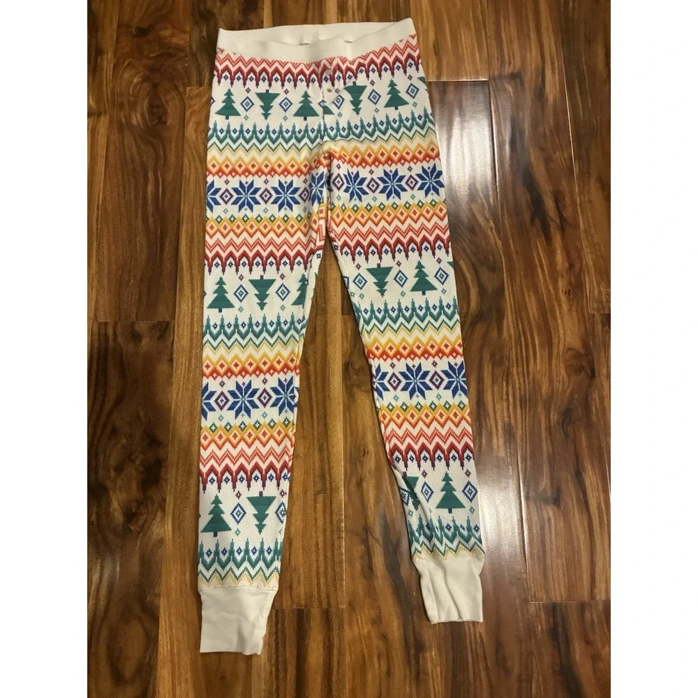Old Navy Match The Fam Pajama Set Small S Colorful Fair Isle Christmas Tree PJs
